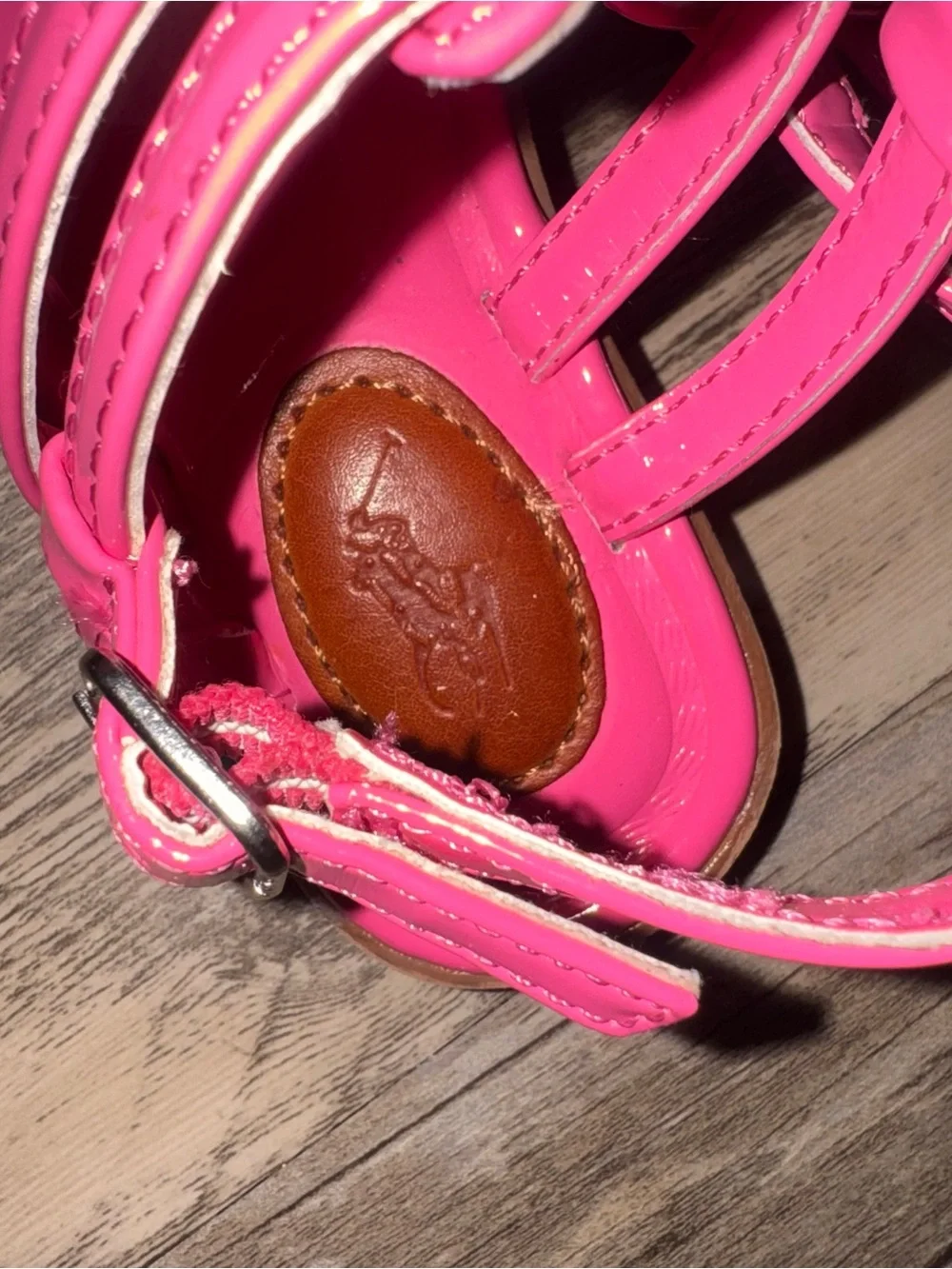 Polo by Ralph Lauren Girls Hot Pink T-Strap Sandals